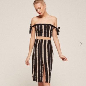 SOLD / Reformation Knee Length Skirt w/ Slit